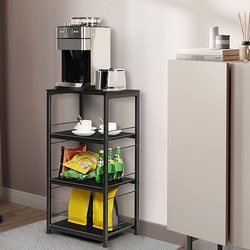 Miniatura 5 de CADUKE Carrito rodante de 4 niveles, carrito de cocina para servir, carrito de almacenamiento de isla para microondas con ruedas, organizador de