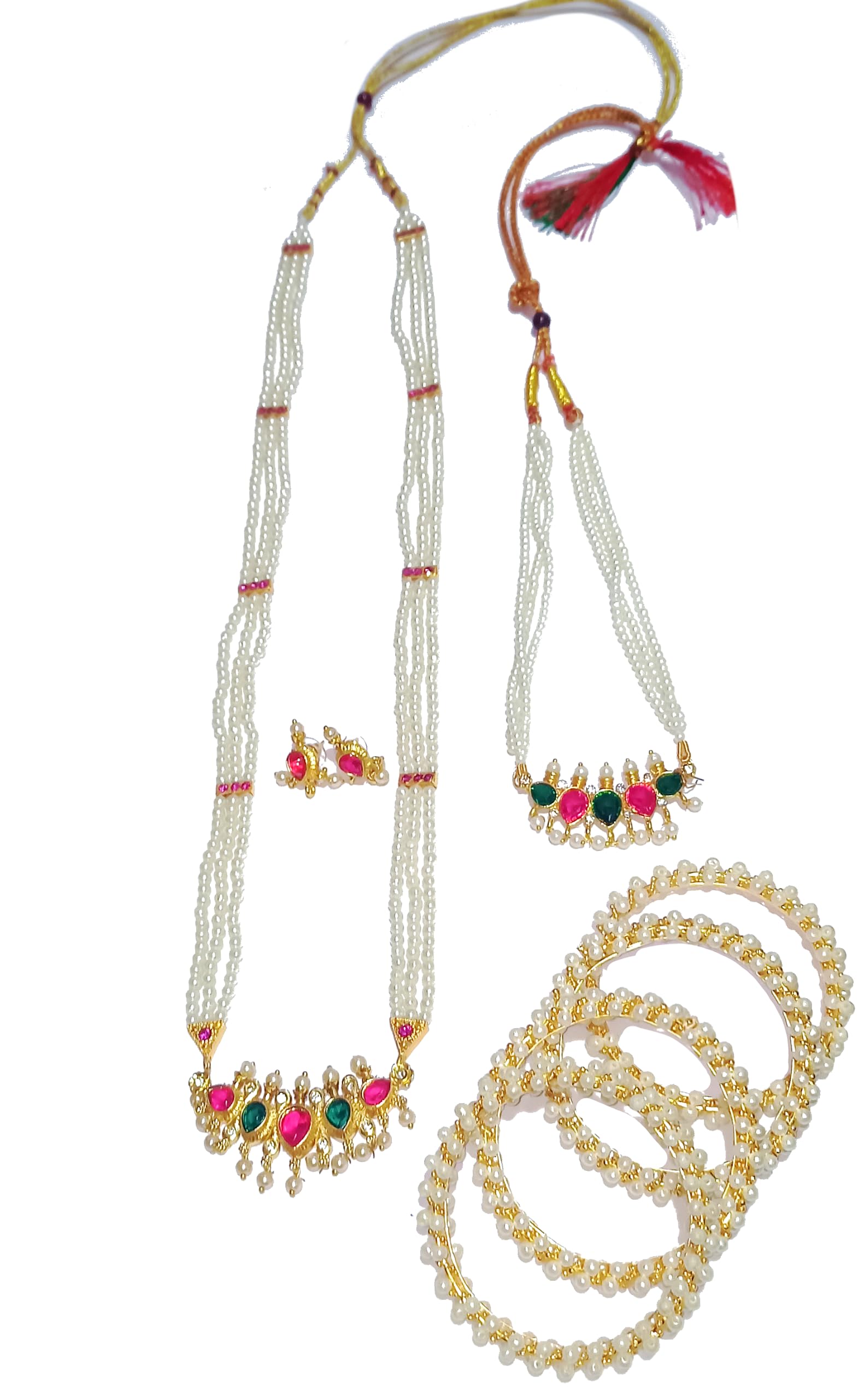 Festive Special Traditional Golden Tanmani Necklace with short necklace & bangles Maharashtrian jewellery sets By Shrungarika (Bangles size 2.6) (B0CB3N996H) Amazon Price History, Amazon Price Tracker