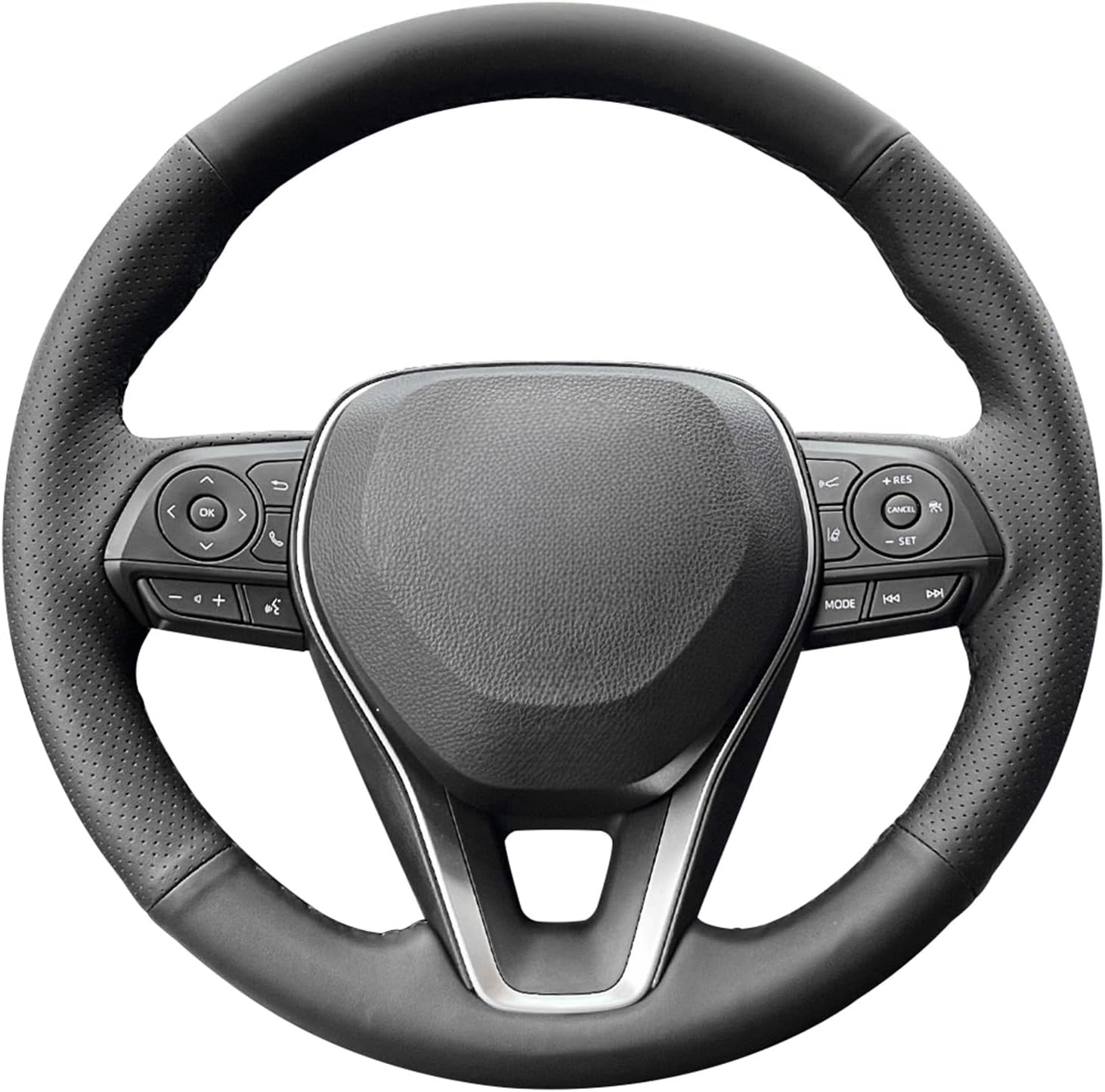 MEWANT Steering Wheel Cover for Toyota RAV4 2019-2024/Camry 2018-2024/Corolla 2020-2024/Avalon 2019-2022 Hand-Stitched Steering Wheel Wrap