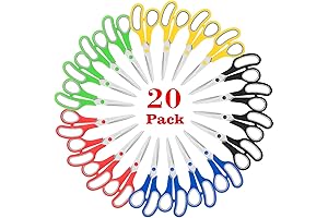 Scissors Bulk 20-Pack: Essential Classroom Supply for School, Office, and Creative Pursuits