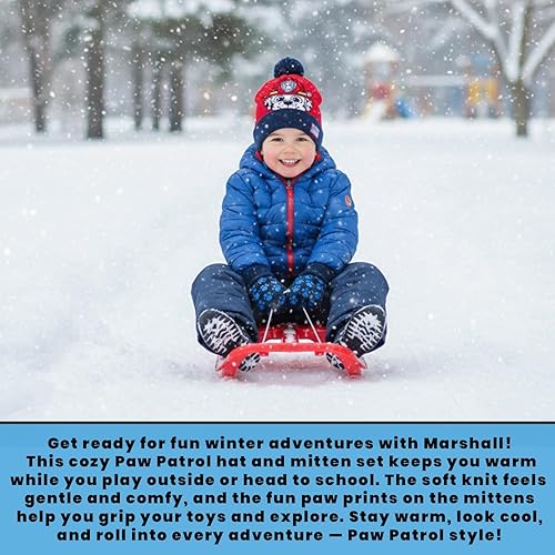 Miniatura 6 de Nickelodeon Sombrero de invierno de Paw Patrol para niños, 2 pares de guantes o mitones (niños pequeños)