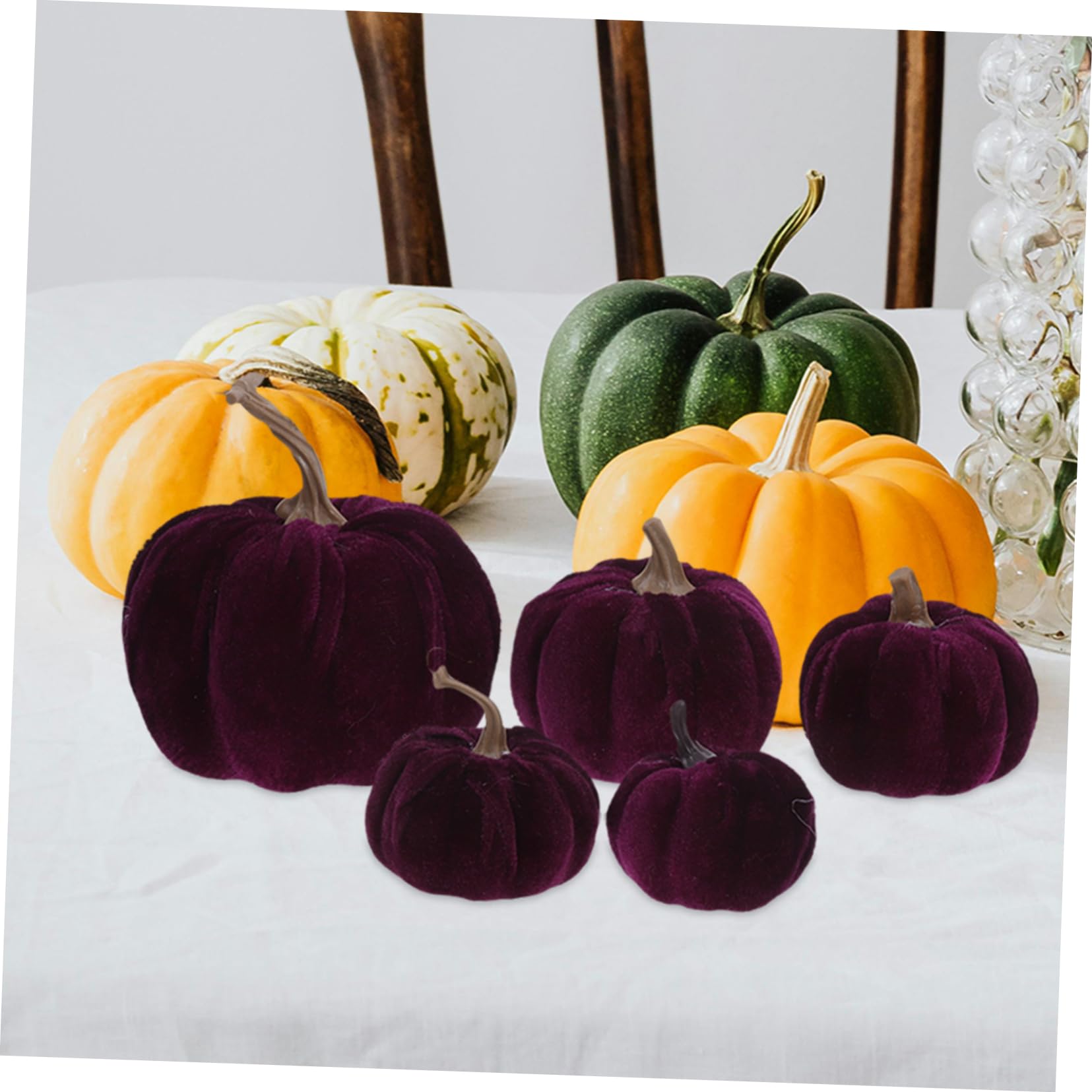 Ciieeo 5pezzi Zucca Decorativa Artificiale Zucca Finta per Halloween e Ringraziamento Ornamento Reale