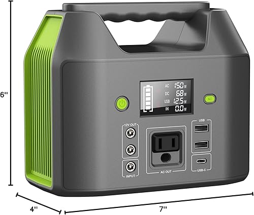 Miniatura 8 de Estación de energía portátil de 150 W 155 Wh, banco de energía EnginStar con salida de CA de 110 V, 42000 mAh, 6 salidas externas, paquete
