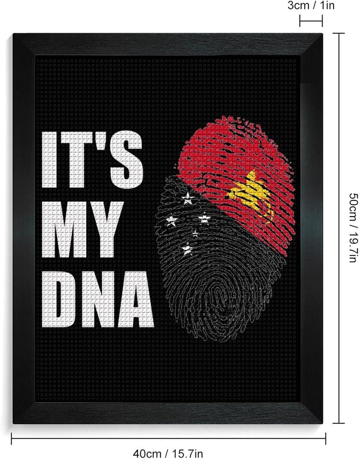 Papua New Guinea It's My DNA Diamond 5D Painting Kits with Frame DIY Full Round Drill Gem Art Crafts for Home Wall Decor 16 X 20in Blackwood 40 * 50cm