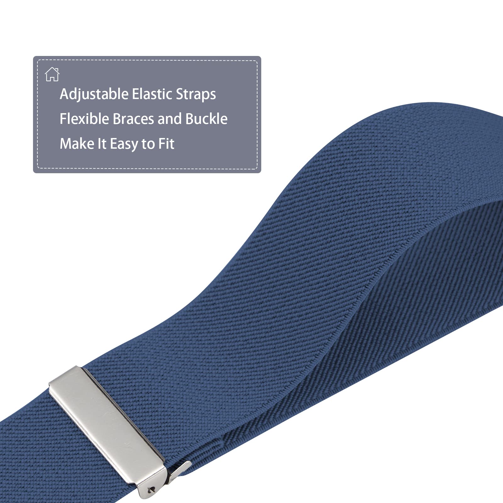 Dresime Bretelle da Uomo per pantaloni con 4 clip forti 4 cm di larghezza, per Uomini e Donne Grandi e alti Larghezza Regolabile di Elastiche e Forma a X Elastica