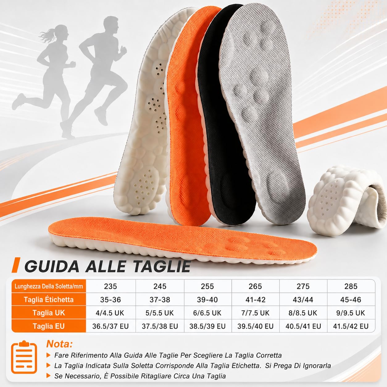 Flexora Solette Massaggianti Plantare Morbido e Traspirante con Cuscinetto Tallone Supporto Arco per Camminata e Uso Quotidiano (Verde,43-44)