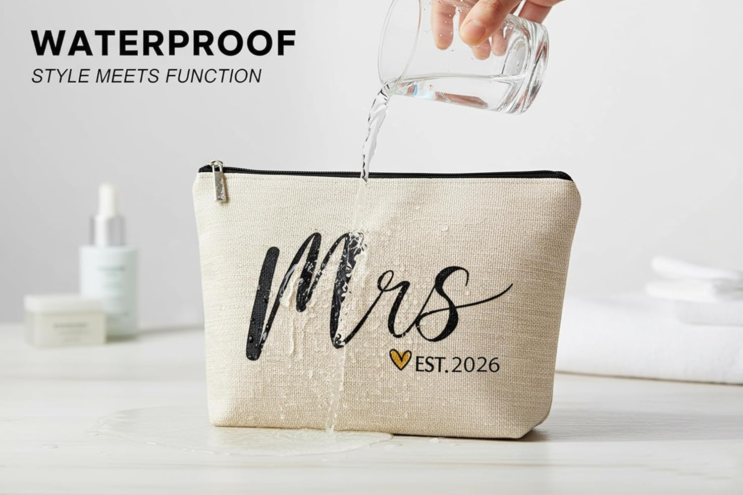 Wedding Bridal Shower Gifts for Bride To Be 2026, Bachelorette Party favors Accessories, Future Mrs Makeup Bag, Wife Engagement Gifts for Women, Small Cosmetic Travel Pouch (Mrs 2026) - Image 5