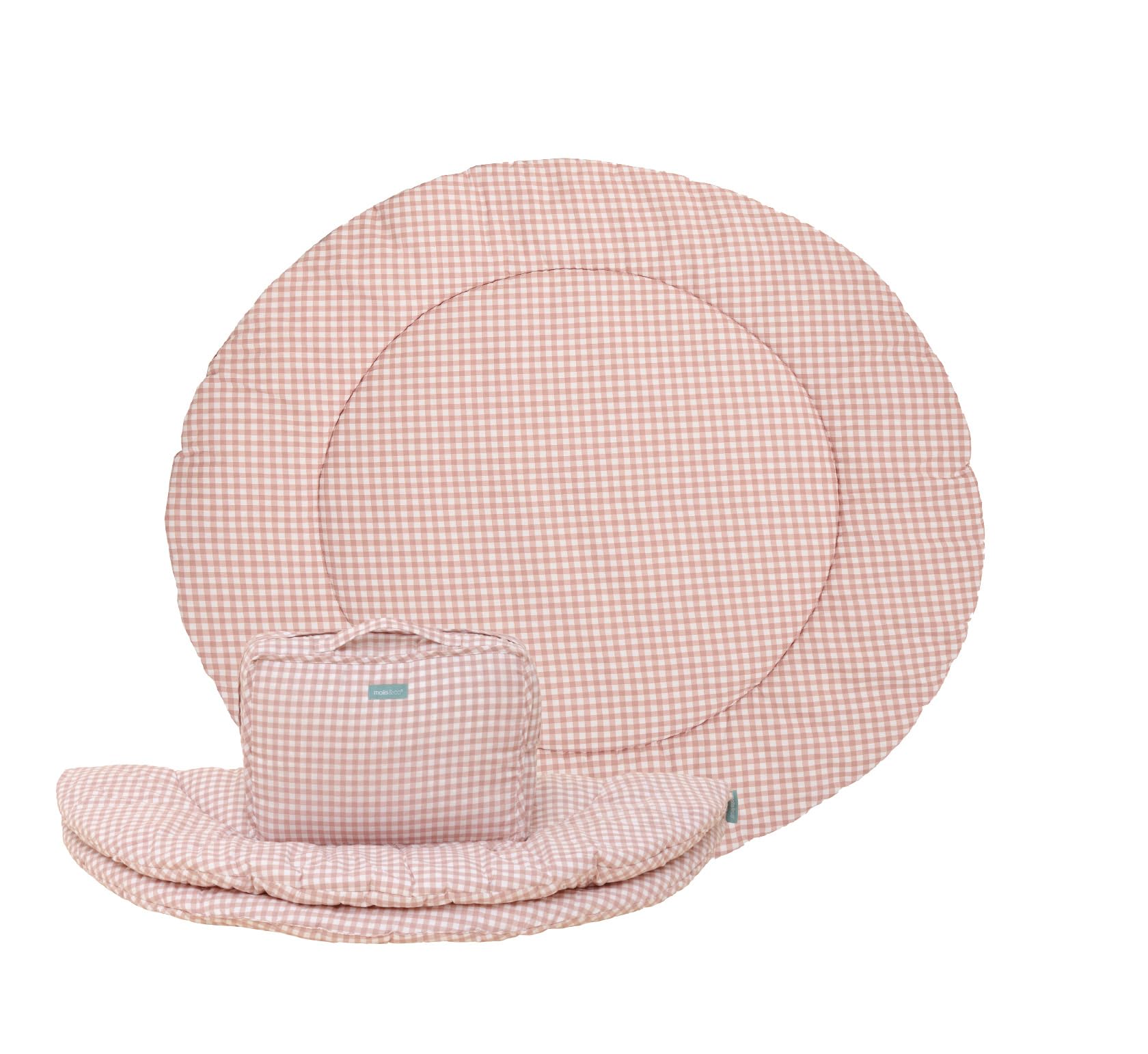 Molis&Co - Krabbeldecke 100x5 cm - 100% Baumwolle (OEKO-TEX) - Multifunktionale Spielmatte, Dick & Weich Gepolstert - Ideal als Babydecke & Spieldecke - Dusty Rose