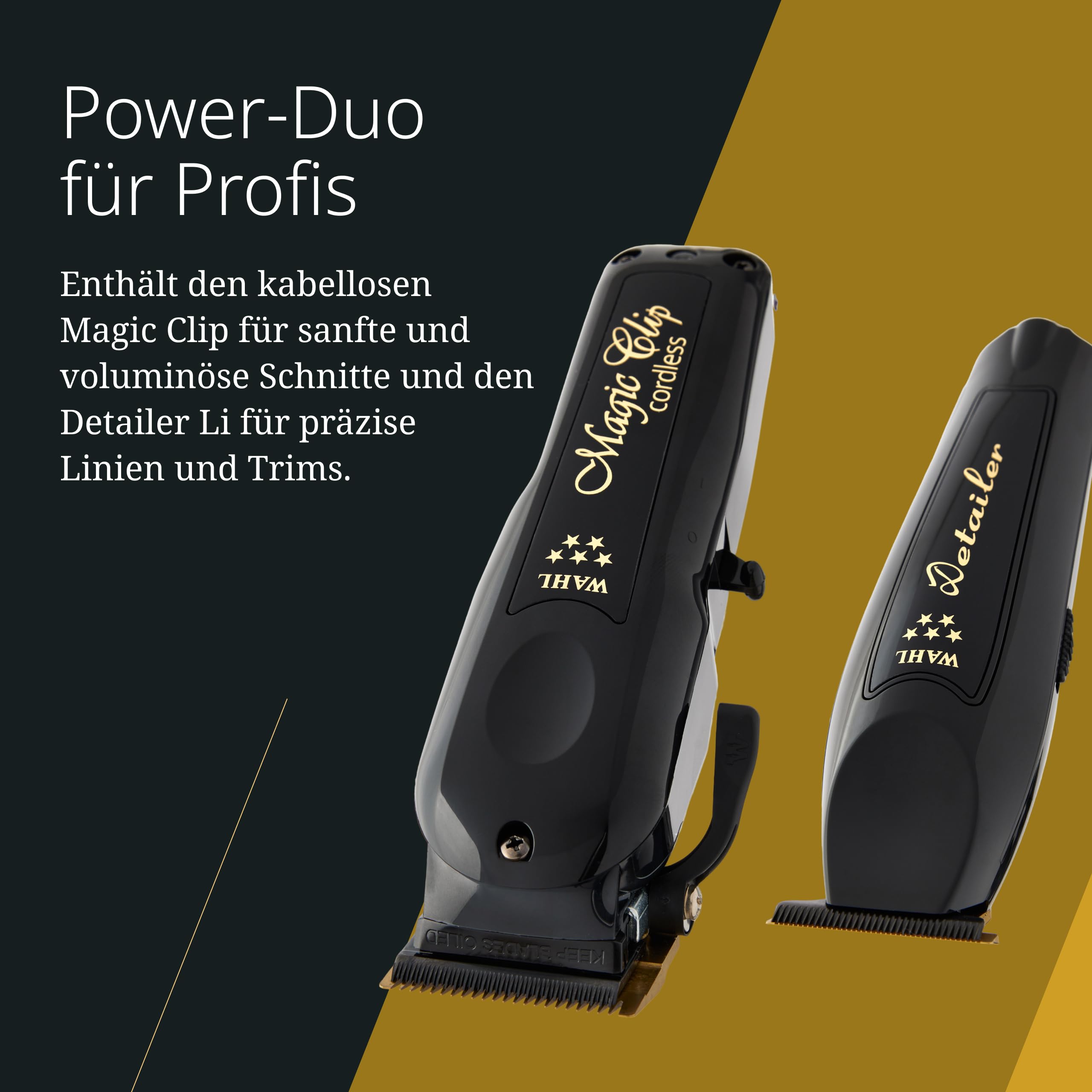 Wahl Kabellose Barber Combo - Mit Magic Clip & Detailer Li - Titan-Klingen - 100 Minuten Laufzeit