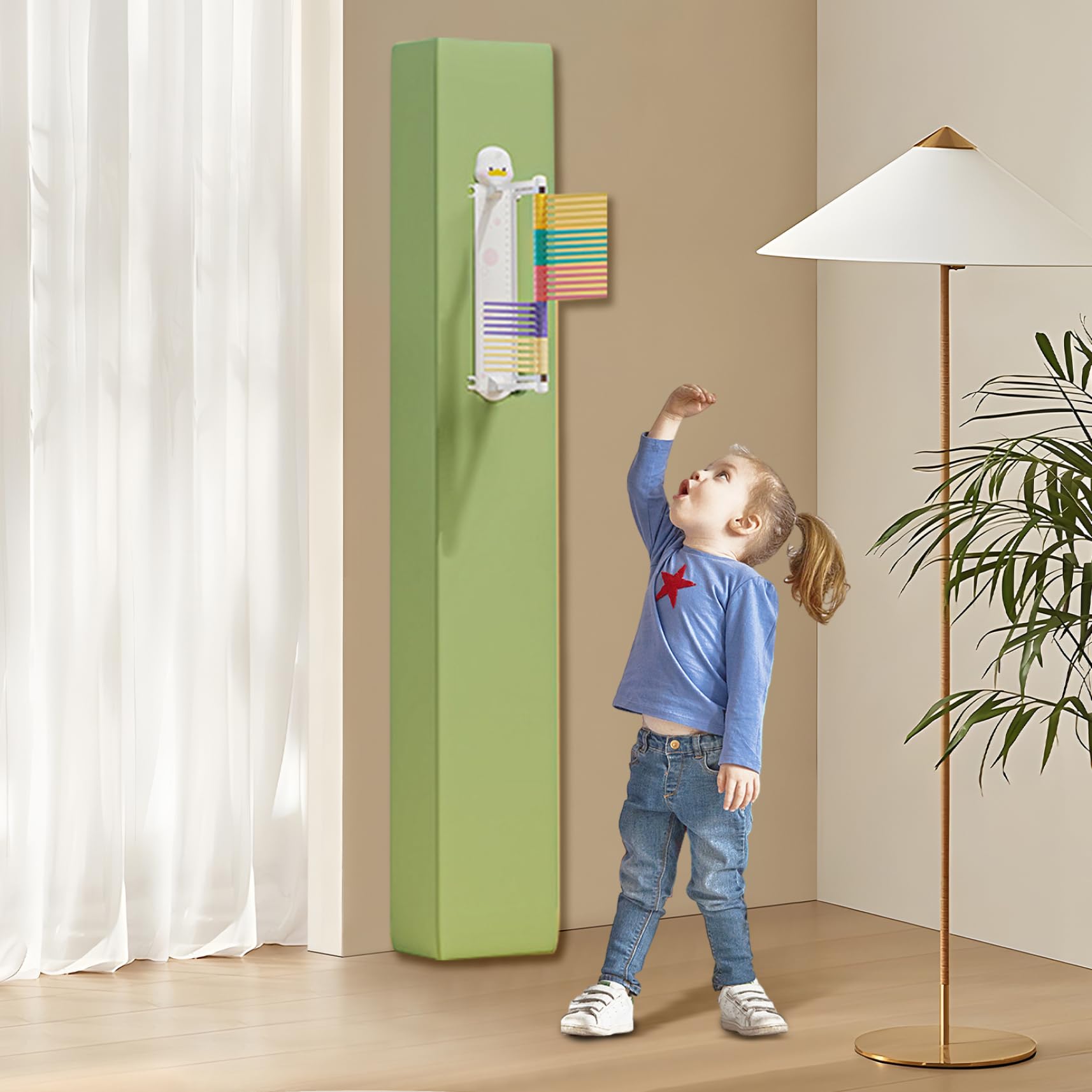 Entraîneur à Saut Vertical, 9,8 Pouces Testeur de Saut Vertical pour Enfants, Outil de Mesure de Saut Vertical Mural pour la Maternelle à la Maison