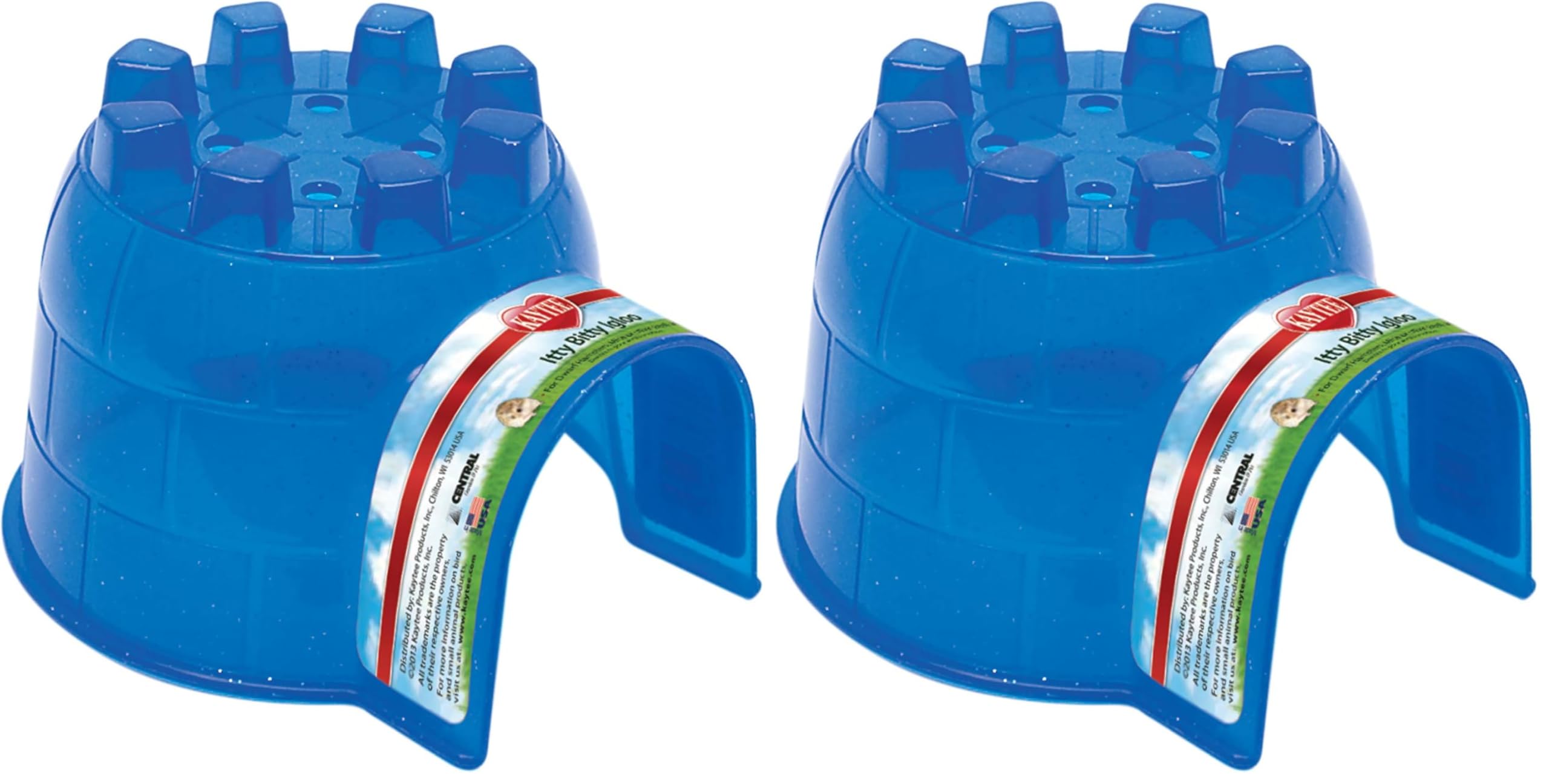 Kaytee Igloo Habitat Hideout for Pet Dwarf Hamsters, Mice, and Other Small Animals, Itty Bitty (Pack of 2)