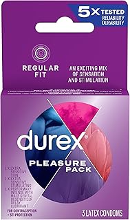 Pleasure Pack, Assorted Premium Lubricated Condoms, 3 Count