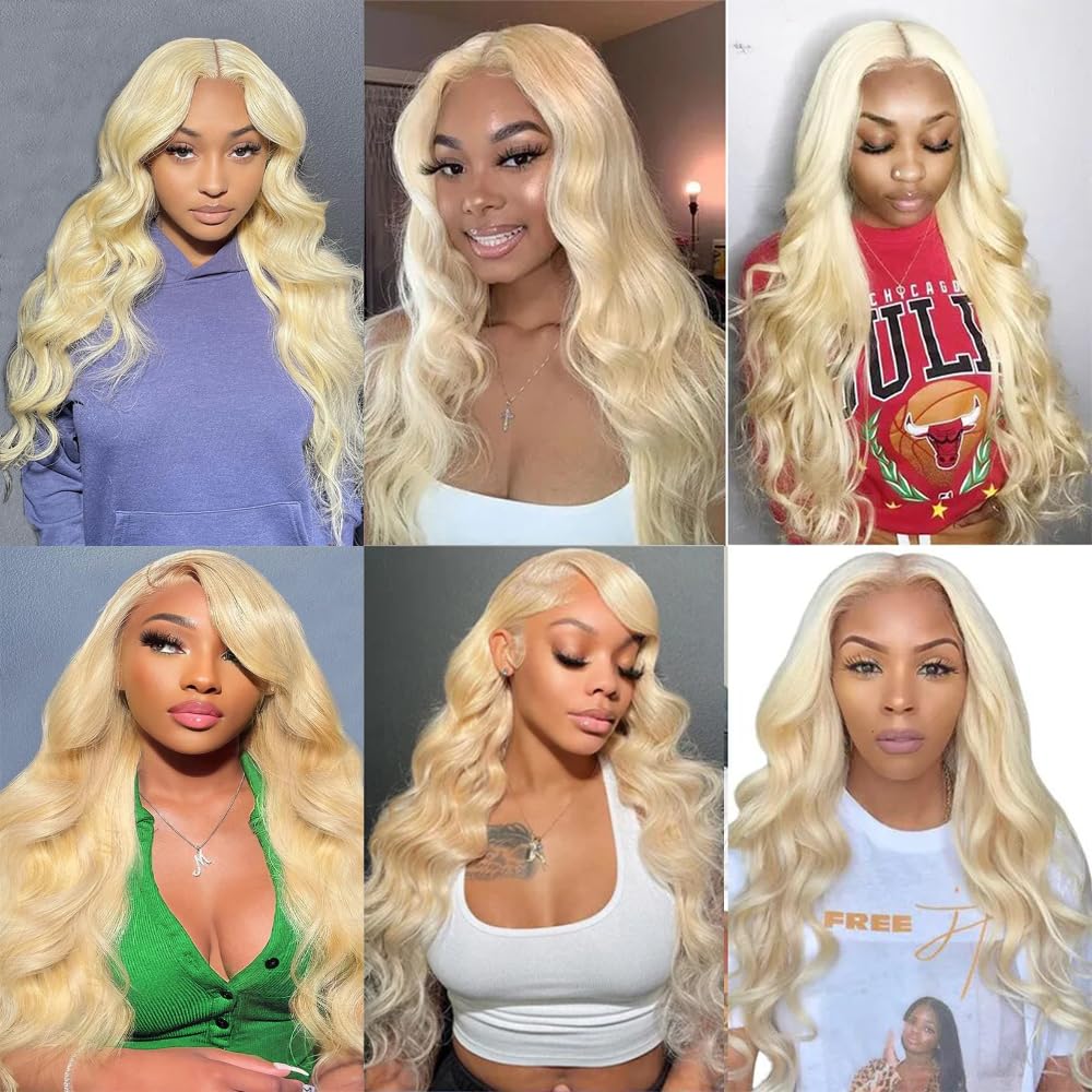Amazon.com : Nuailisex Blonde Bundles Human Hair Blonde Body  display picture 1