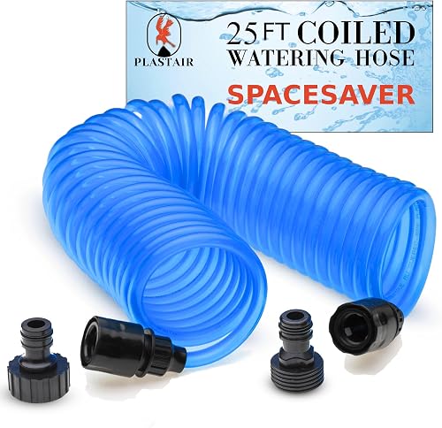 SpaceSaver Garden Hose, 3/8-in x 25-ft, Transparent Blue