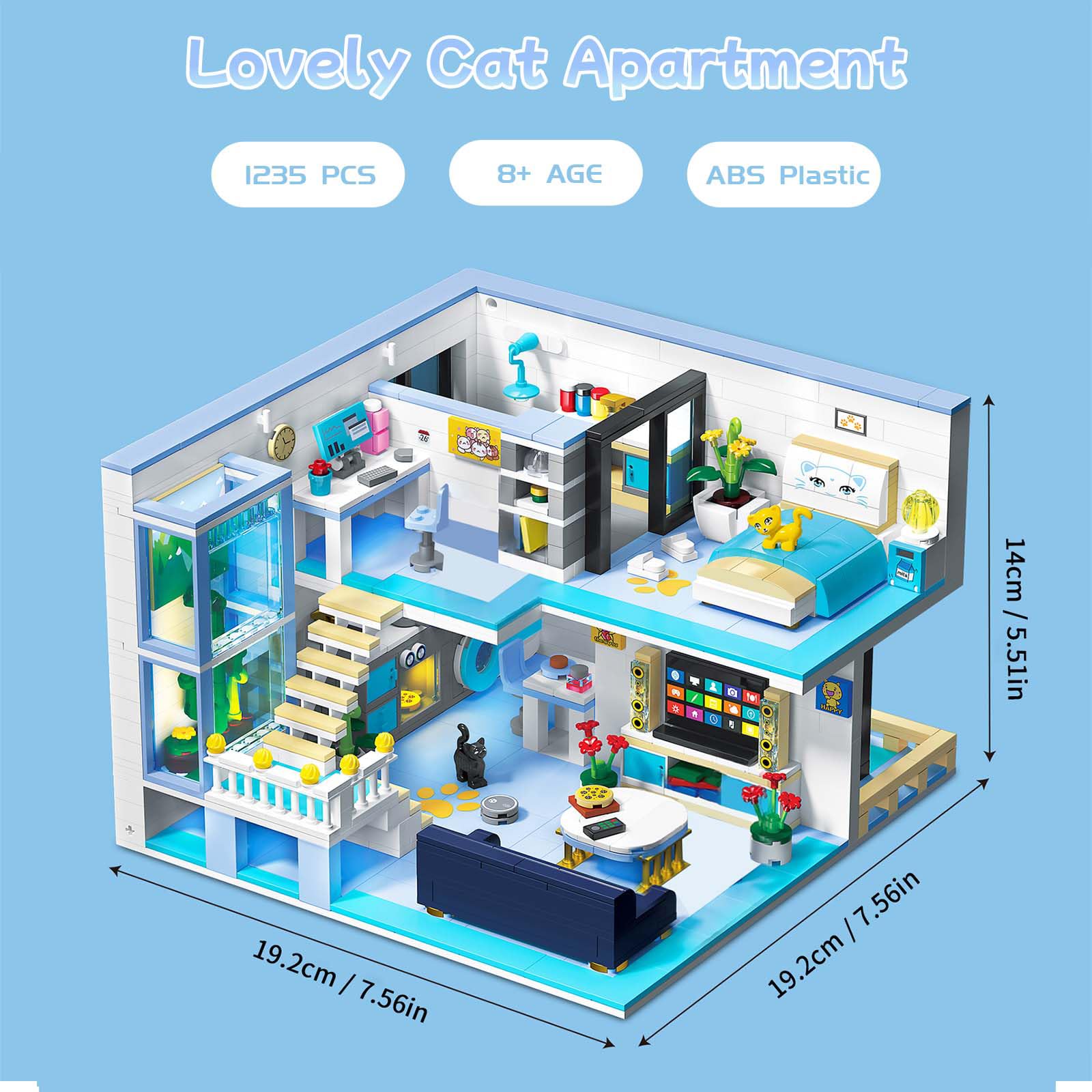 Juguete de Bloques de Construcción, Kit Mini Bloques la Casa los Amigos, Juego Bloques Modulares la Casa Dibujos Animados, Regalo Juguete Educativo para Niños Adolescentes 8+, 1235 Piezas