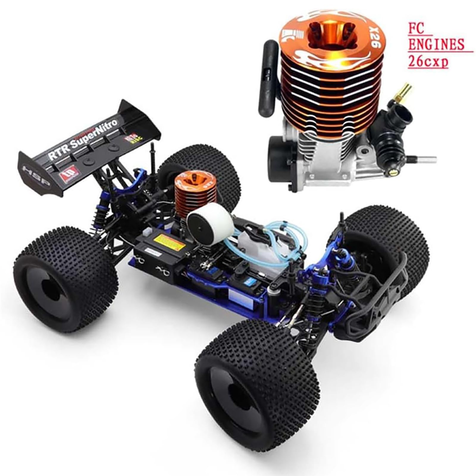 1/8 Samochód RC z napędem gazowym Samochód wyścigowy dla dorosłych 90KM/H Buggy 4WD 26CXP Silnik Rock Crawler Ciężarówka RC z napędem gazowym 125CC Pojazd zdalnie sterowany Samochody rajdowe