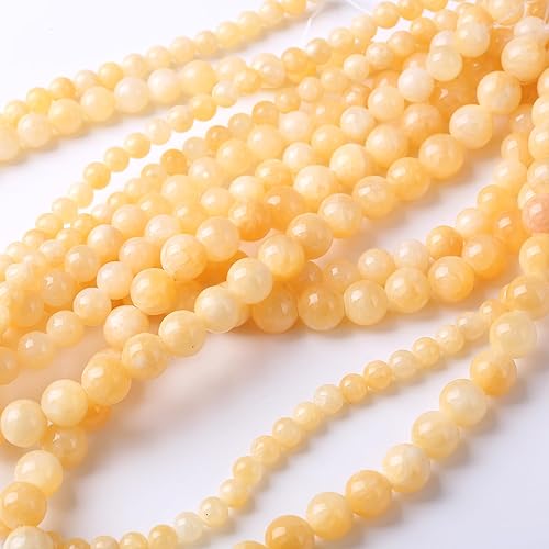 Miniatura 3 de Cuentas sueltas redondas de jade beige de 0.236 in cuentas de gemas naturales cuentas de piedra de energía de cristal para hacer joyas DIY pulsera