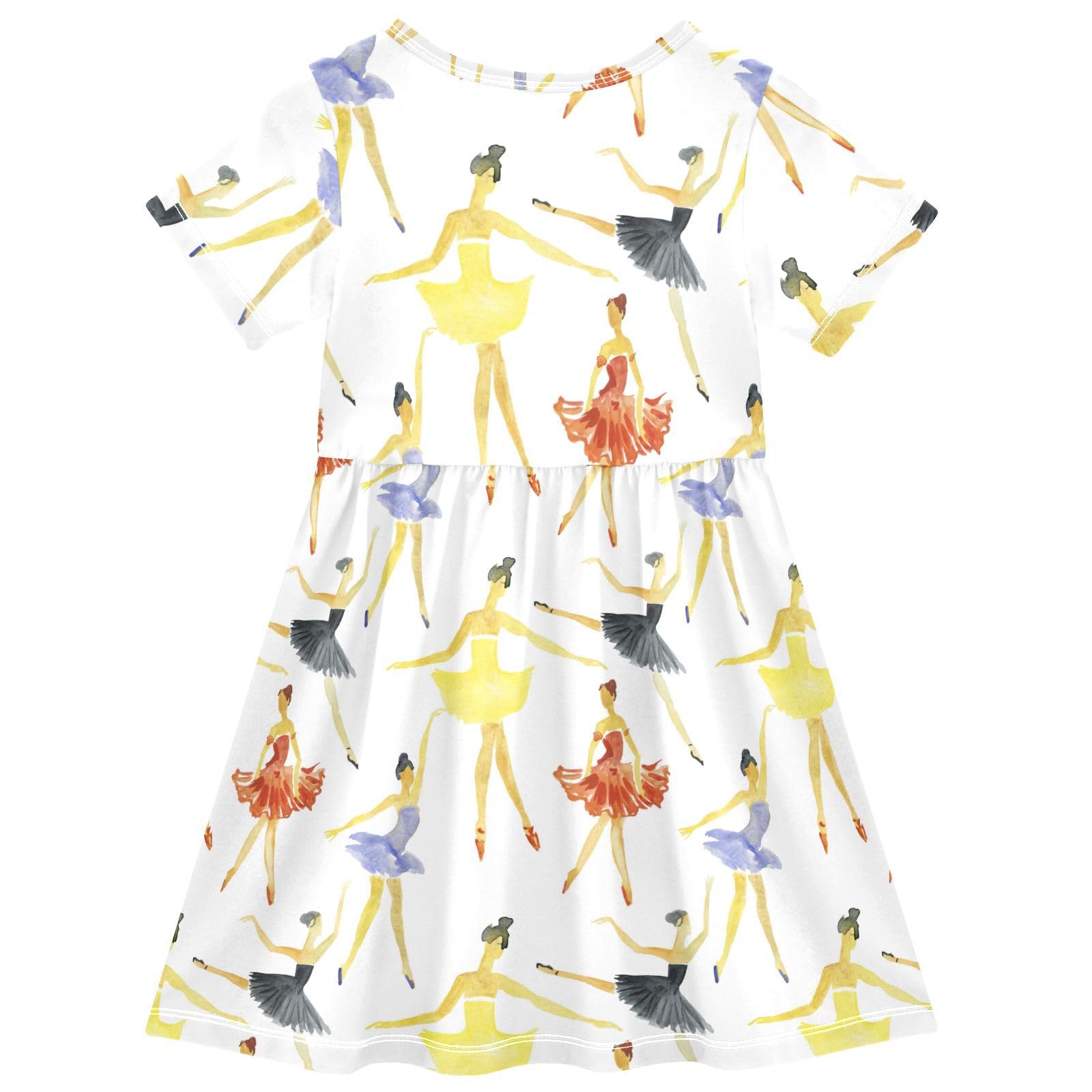 Aflyko A-Line Dress for Girl Ballet Dancer Rainbow Kiddo Adorable Costume Dress Summertime Comfy Skirt for Dinner Event Wedding Party Twirl Dresses 4T