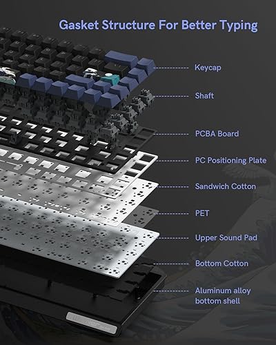 Miniatura 4 de SK68 65% Gaming Keyboard, Wired Backlit Mini Keyboard w100% Hot-Swap Socket 68 Keys Aluminum Gaming Wired Keyboard for PC Laptop Game