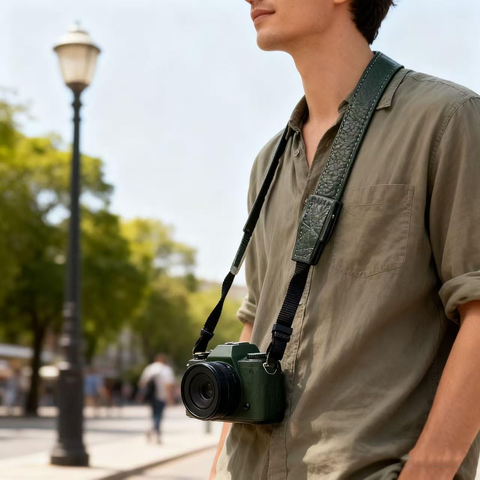 Cinghia da polso per fotocamera, a prova di caduta e antiscivolo, riduce l'affaticamento del polso. Impugnatura per fotocamera mirrorless, DSLR e action camera. Regolabile. Un accessorio essenziale