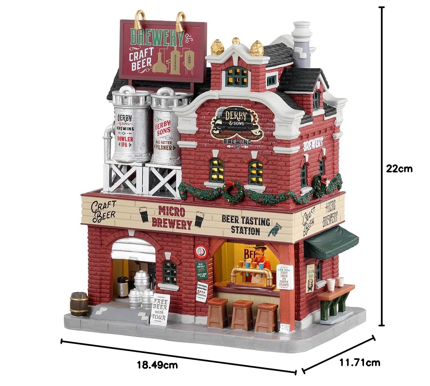 Lemax 35034 Caddington Village Lighted Building: Derby & Sons Brewing Co.