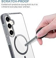 Vista 9 de BELTRON Funda para cinturón para Samsung Galaxy S25, funda protectora delgada transparente y funda de clip giratorio para cinturón, compatible