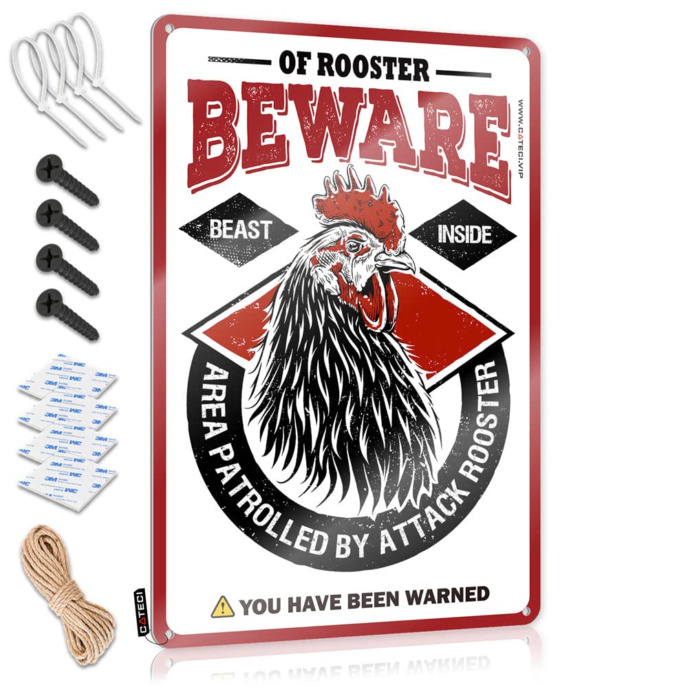 Bar Rules Sign Chicken Warning Sign Bar Metal Sign Decor Metal Man Cave Decor(30X40CM)