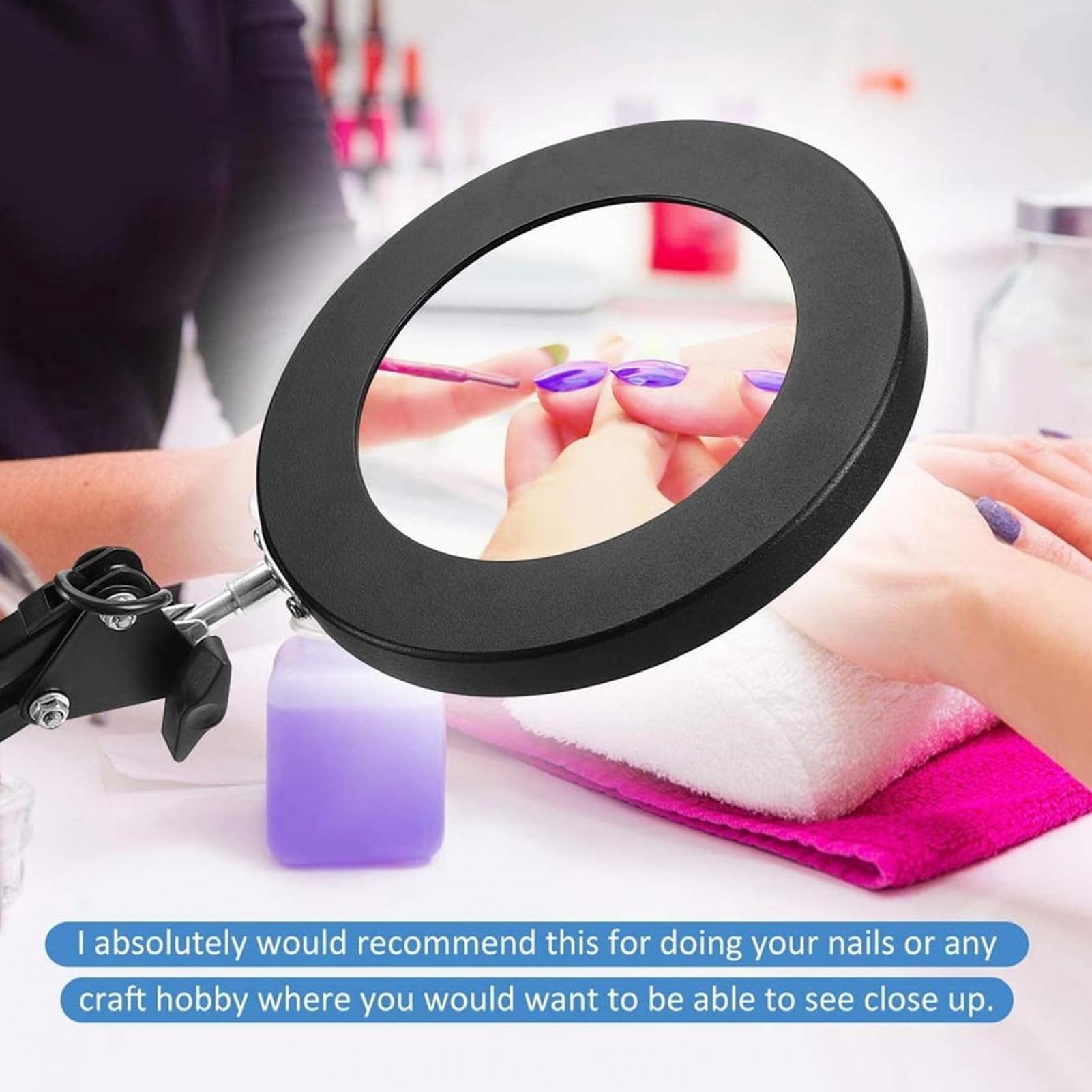 Generic LED Repair Light, 10X Magnifying Glass with Light Stainless Steel Glass Multifunctional Brightness Adjustable for Welding (Black), Genericn93meizg2q-11