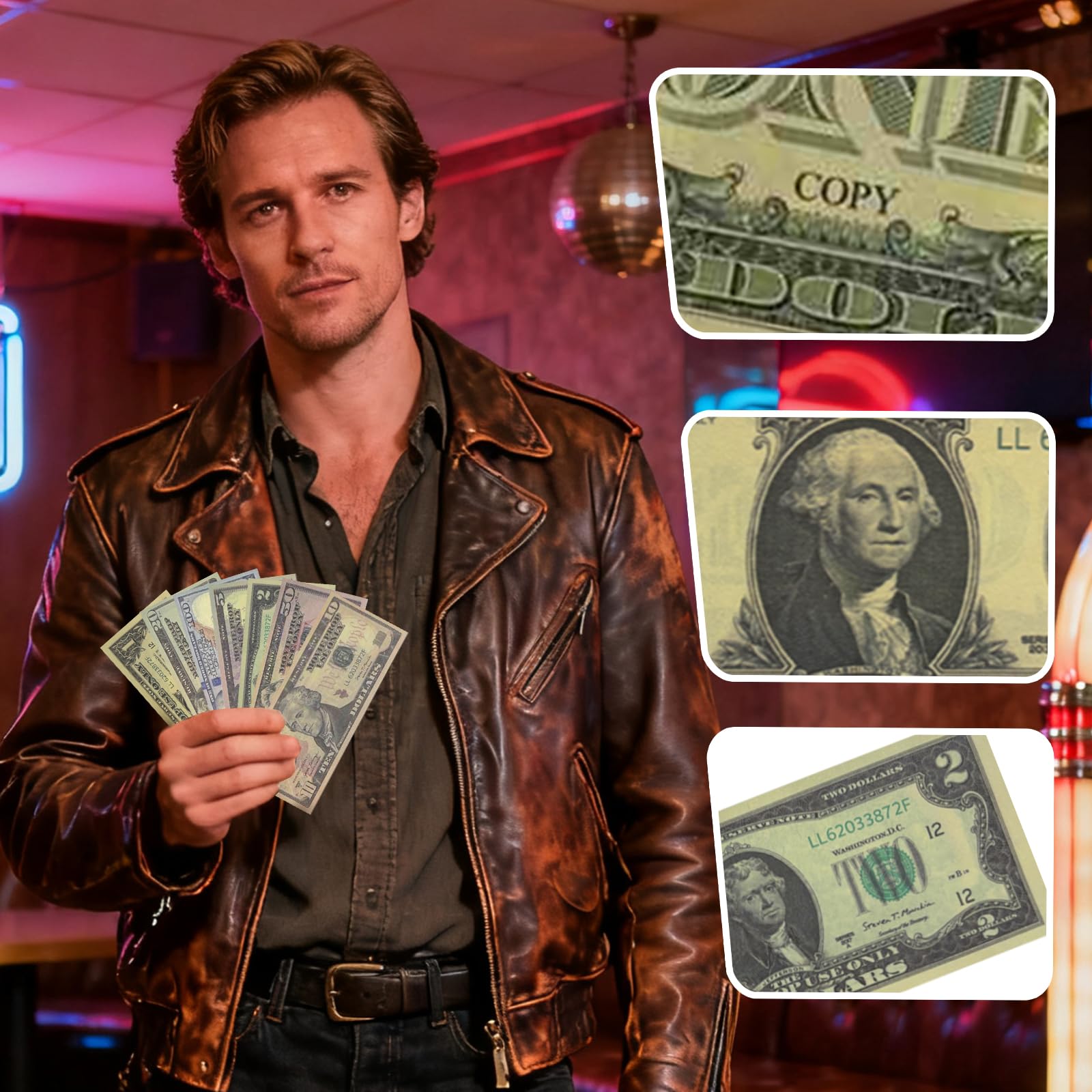 210 PCS Fake Money Set, 7 Denominations Prop Money Notes, Play Money for Board Games Pranks, Party Decorations - Image 3