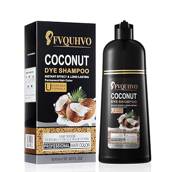 Fvquhvo Black Hair Dye Shampoo, Hair Color Shampoo for Gray Hair, Instant Black Hair Shampoo, Champu Para Canas, Shampoo Hair Dye for All Hair Types