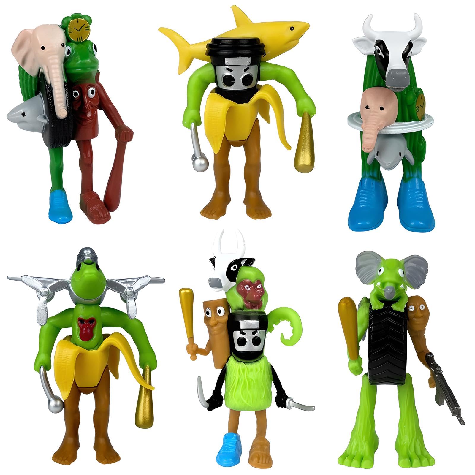 Moollyfox Brainrot Figurine - Lot de 12 figurines italiennes - Tung Tung Tung Sahur, Tralalalero Tralalala, Bombardino Crocodile, Brr Brr Patapim - Brainrot Toys 3D pour collection, bureau, cadeau
