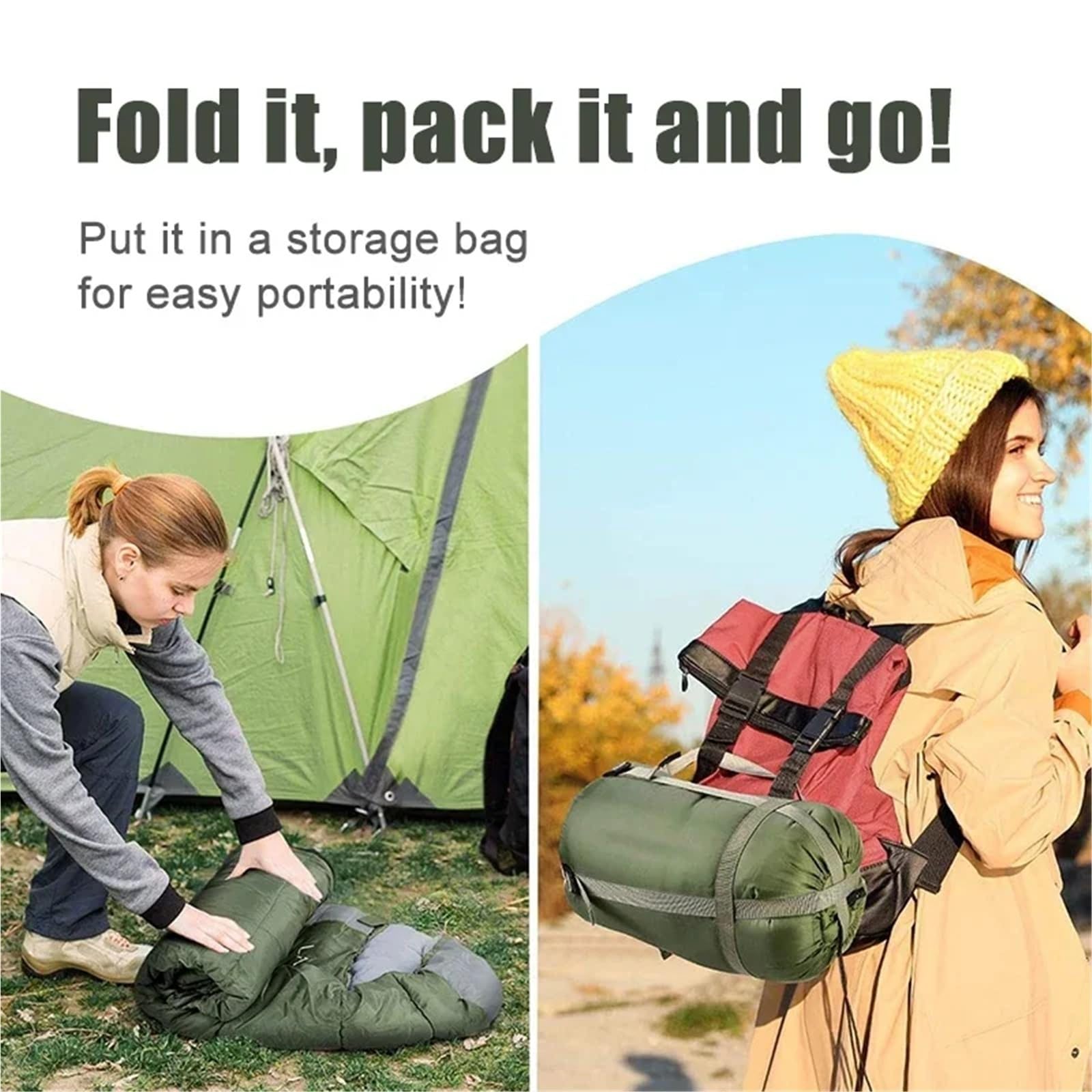 Saco de dormir ligero y cálido for 4 estaciones, de algodón, ideal for mochilerismo, acampada y actividades al aire libre en invierno.