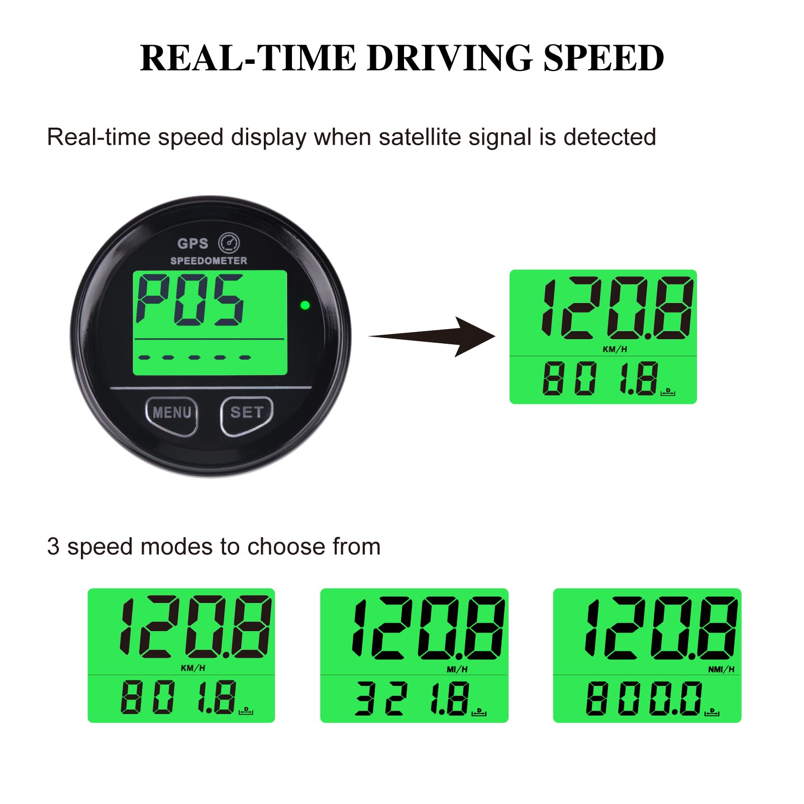SM001 GPS Digitale DC 10-24V, Registrazione della Velocità di Guida in Tempo reale, Promemoria di Velocità Eccessiva, Misurazione della Tensione della Batteria Per Moto da Barca Veicolare