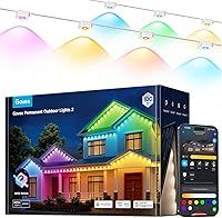 Govee Permanent Outdoor Lights 2: 150ft RGBIC Smart String Lights, 108 LEDs, IP67 Waterproof, 100 Scenes, Alexa/Google Compatible