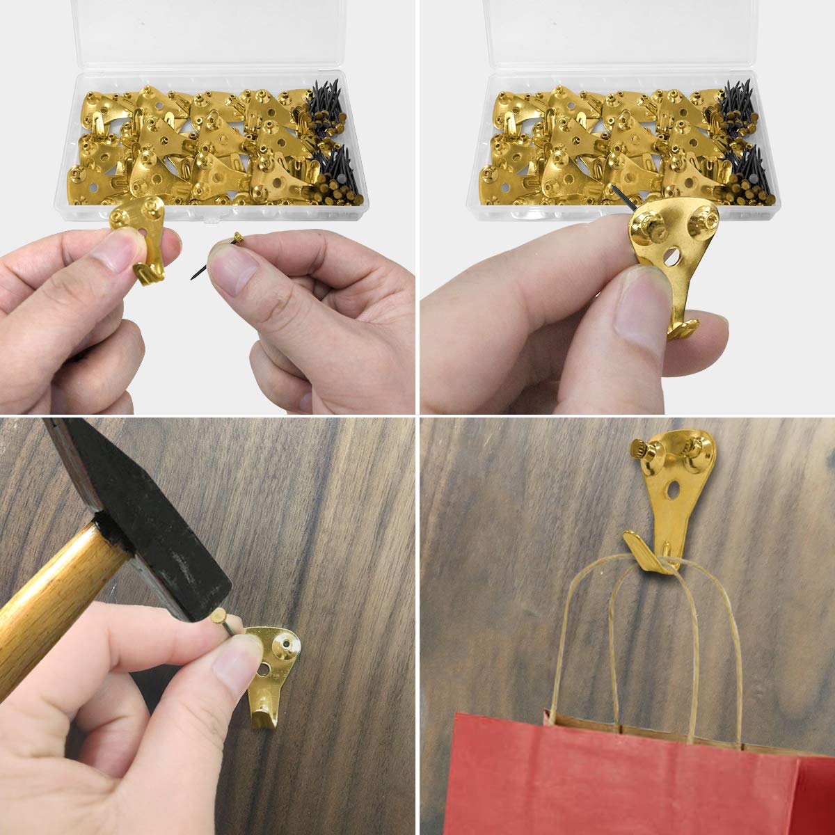 30PCS Picture Hooks for Hard Walls Picture Hanging Hooks Heavy Duty