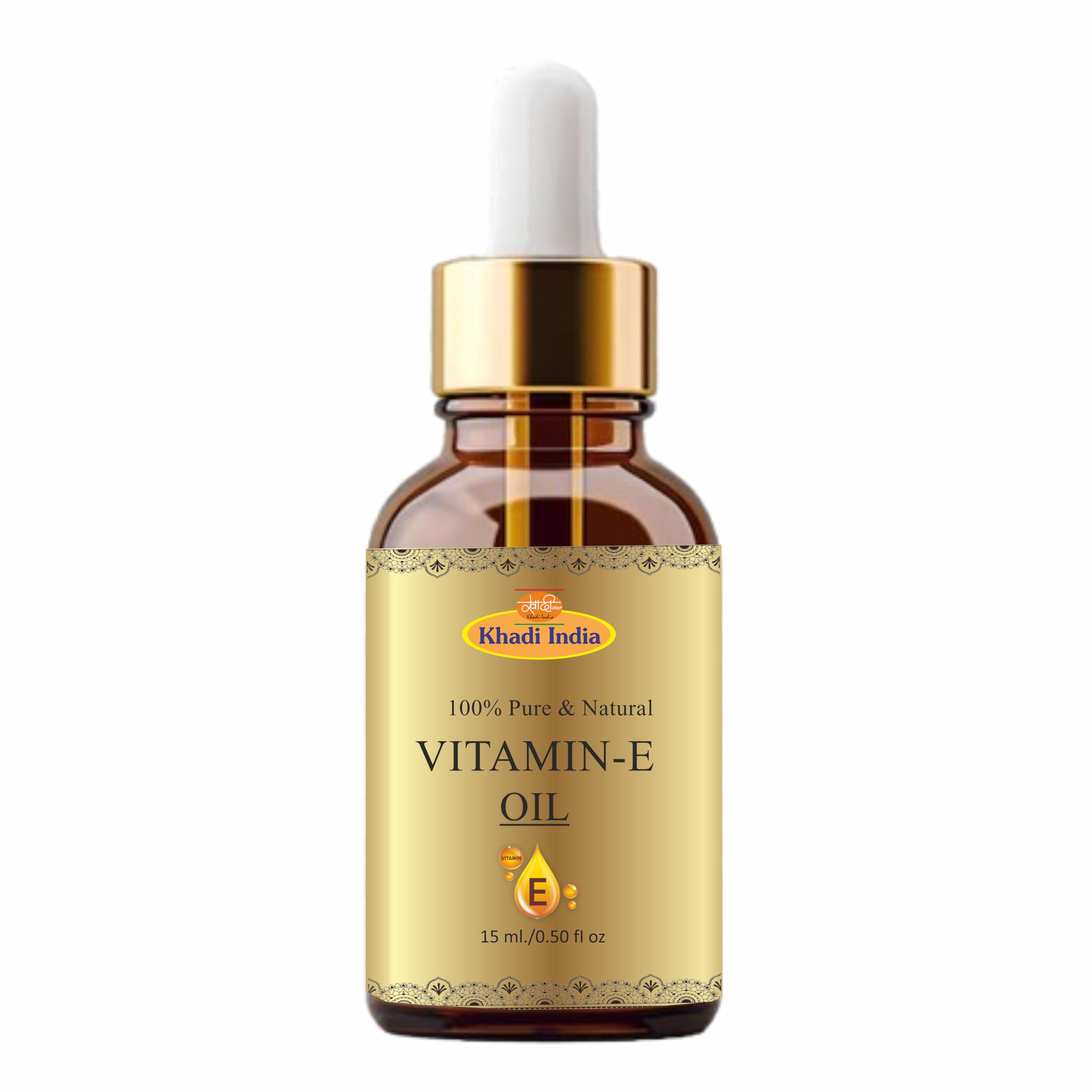 Khadi 100% Pure Natural Herbal Vitamin E Oil with Glass Dropper for Healthy Skin, Hair & Nails | Pure | Lightweight | All Skin Types | Men and Women-image-46