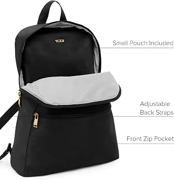 Tumi - حقيبة ظهر قابلة للطي فقط في حالة - حقيبة سفر خفيفة الوزن ومدمجة - لحقيبة سفر واحدة - 15.5 x 12.3 X 4.5 - أسود مع أجهزة ذهبية