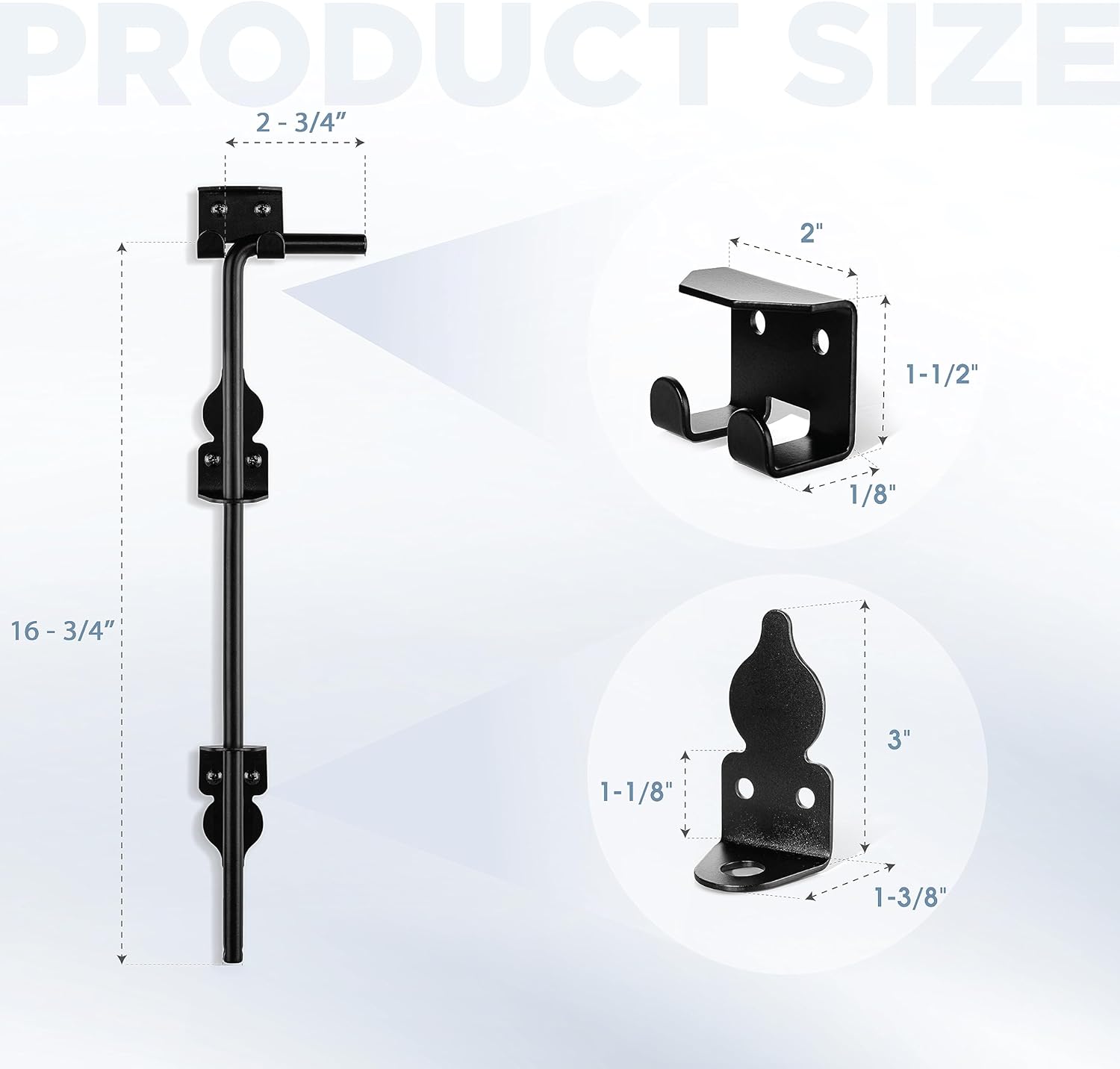 Set 2 Anti Sag Gate Kit and Cane Bolt, Anti Sag Gate Kit with Gate Hinges Heavy Duty for Wooden Fences-No Sag Gate Corner Brace Bracket for Doors, Corral Gates, Wood Windows