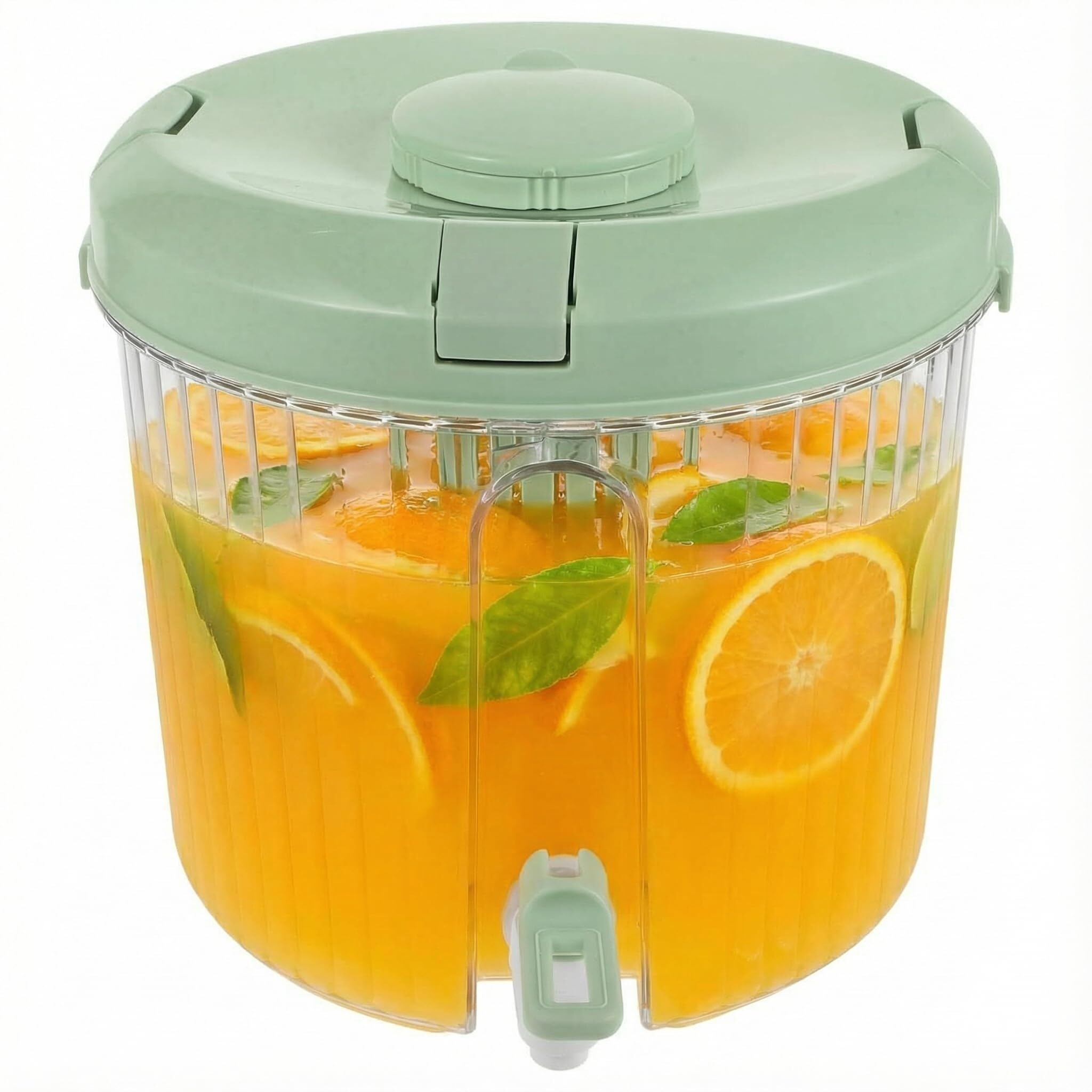ASerZenith Juice Dispenser Plastic Drink Dispenser Beverage Dispensers With Spigot And Lock - Water Container For Fridge Bar Party Ice Chamber