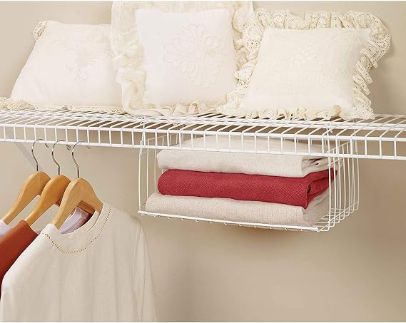 ClosetMaid 17 بوصة واسعة سلة معلقة رفوف أسلاك لأرفف خزانة ، منظم مخزن ، مطبخ ، وتخزين الحمام ، 2 حزمة ، أبيض
