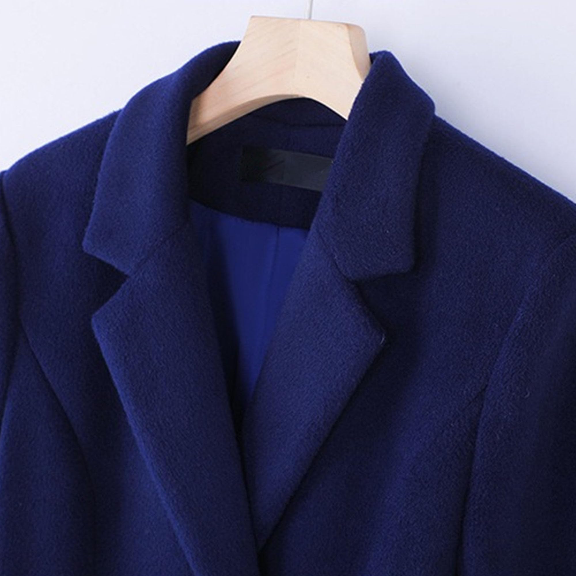 Trench da donna con risvolto tacca linea cappotto doppio petto spesso pisello cappotti giacca con tasche