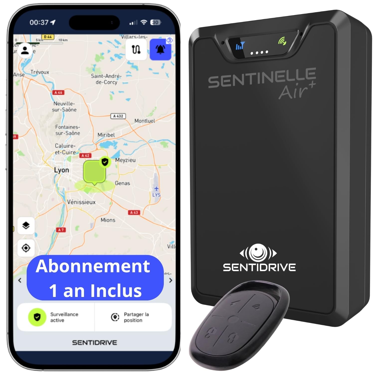 Localizzatore GPS per auto autonomo con batteria – Tracker GPS con abbonamento 1 anno – Supporto telefonico 24/7 – Tag GPS per auto ad alta precisione (1 sec) – Rilevamento sotto terra