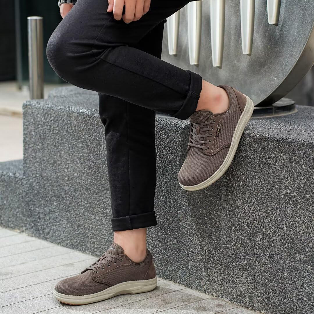 1TAZERO Mocasines ortopédicos para hombre, extra anchos, para diabéticos, para pies hinchados, cómodos para caminar con soporte de arco para fascitis plantar