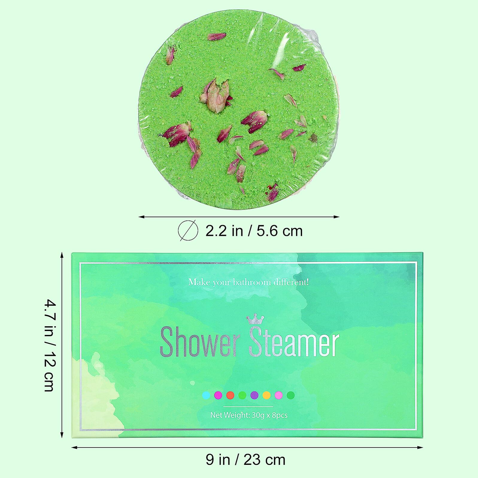 Tableta Aromática de Baño 8 Piezas Sal Marina Verde Claro