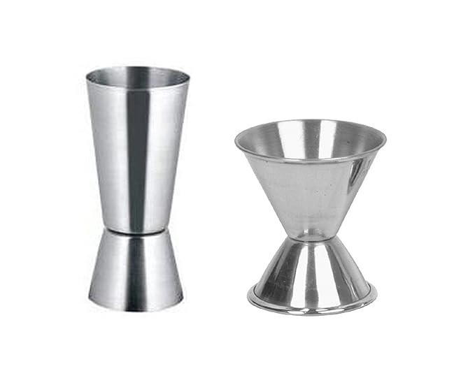 Dynamic Store Dynore Set of 2 Double Sided Peg Measures - 30&60, 20&40 ml Each, Silver (Stainless Steel)
