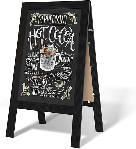 Miniatura 1 de TEAKMAMA A Frame - Pizarra de tiza de 40 x 20 pulgadas, letrero de pizarra de tiza, caballete de pizarra de sándwich, tablero de menú de doble cara