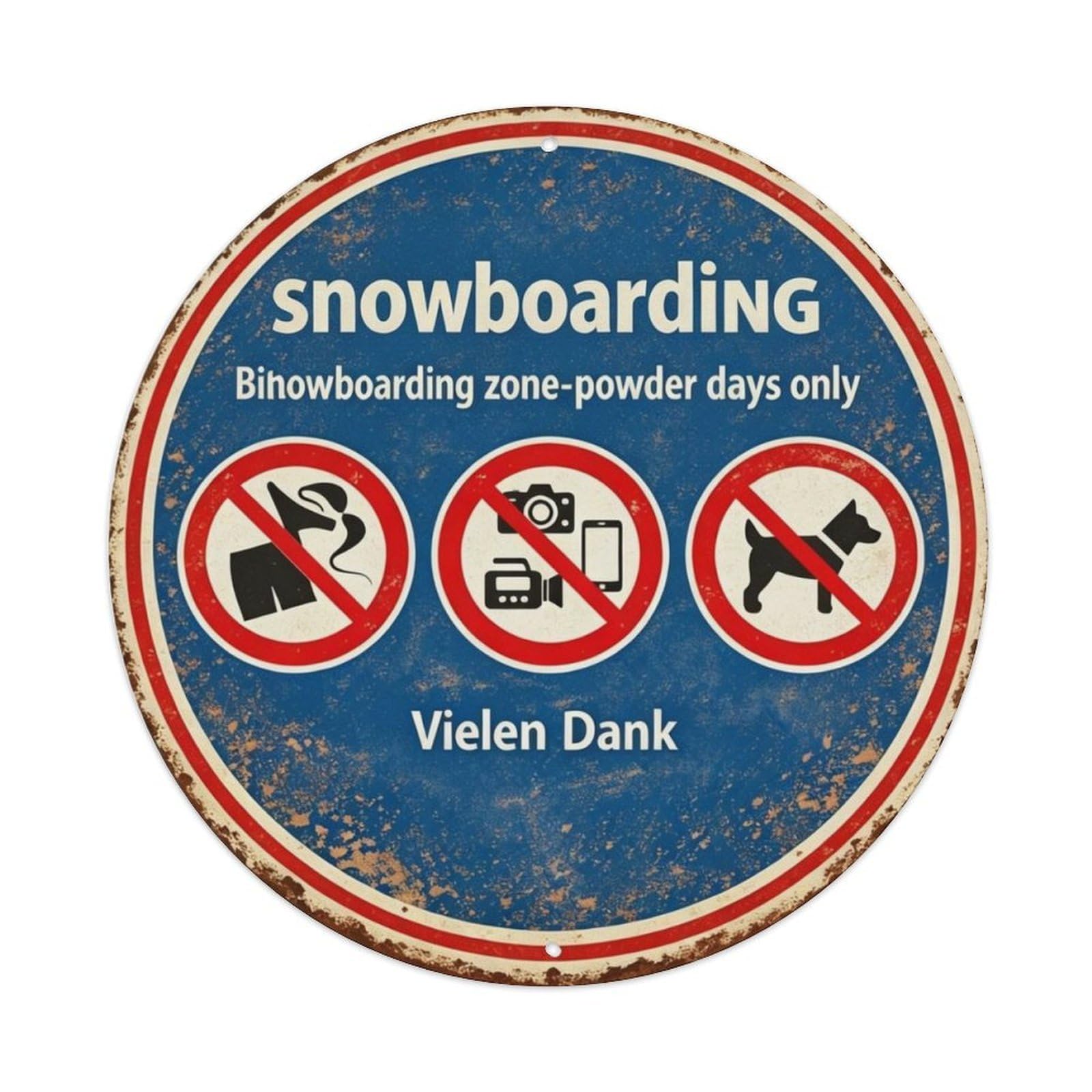 Snowboarding Zone Metal Tin Sign Plaque