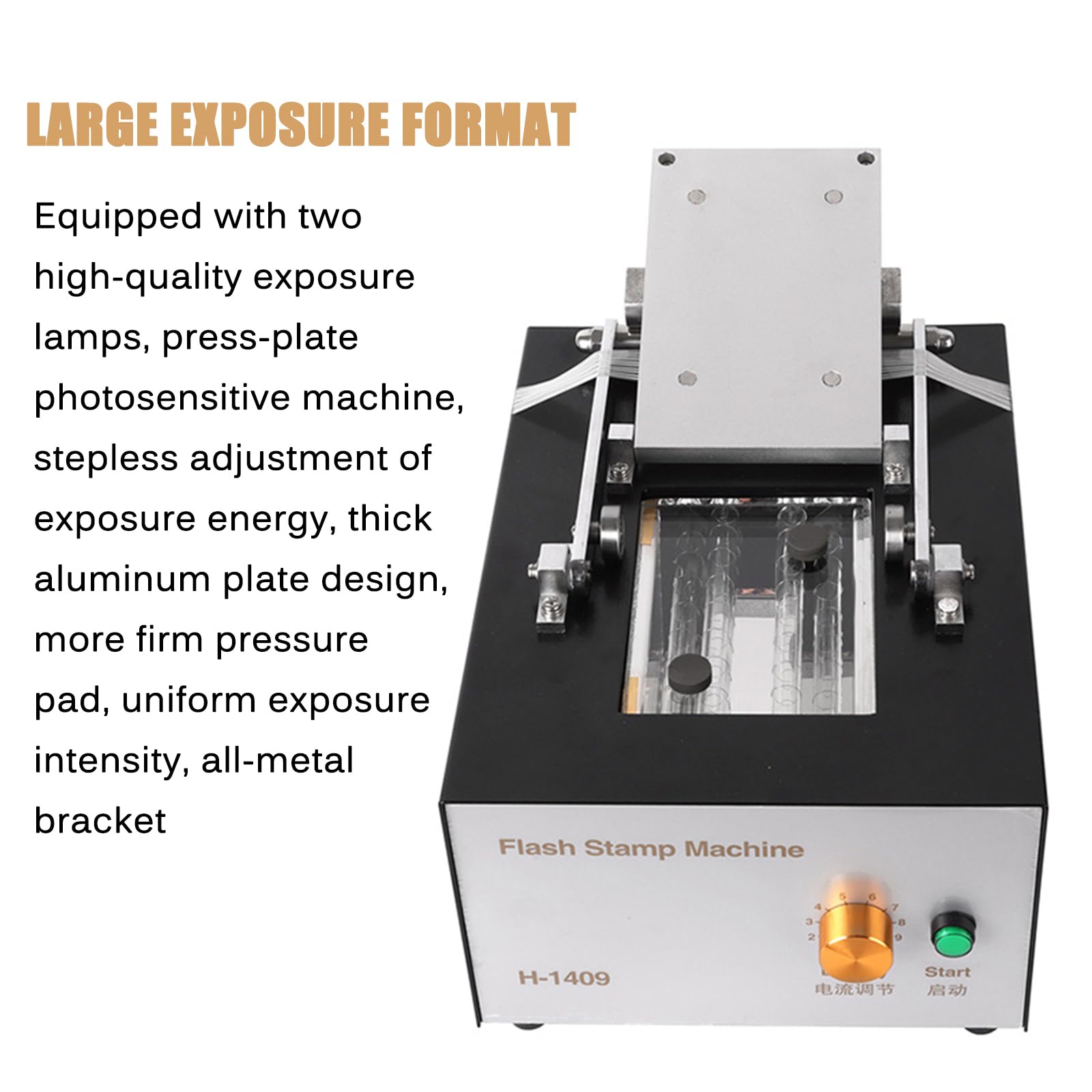 Timbro Manuale Flash, Timbro autoinchiostrante Che Fa Sigillo, Dimensione dell'esposizione 140 * 90 mm, manopola di energia Regolabile, per sigilli di Nozze dei Cartoni Animati