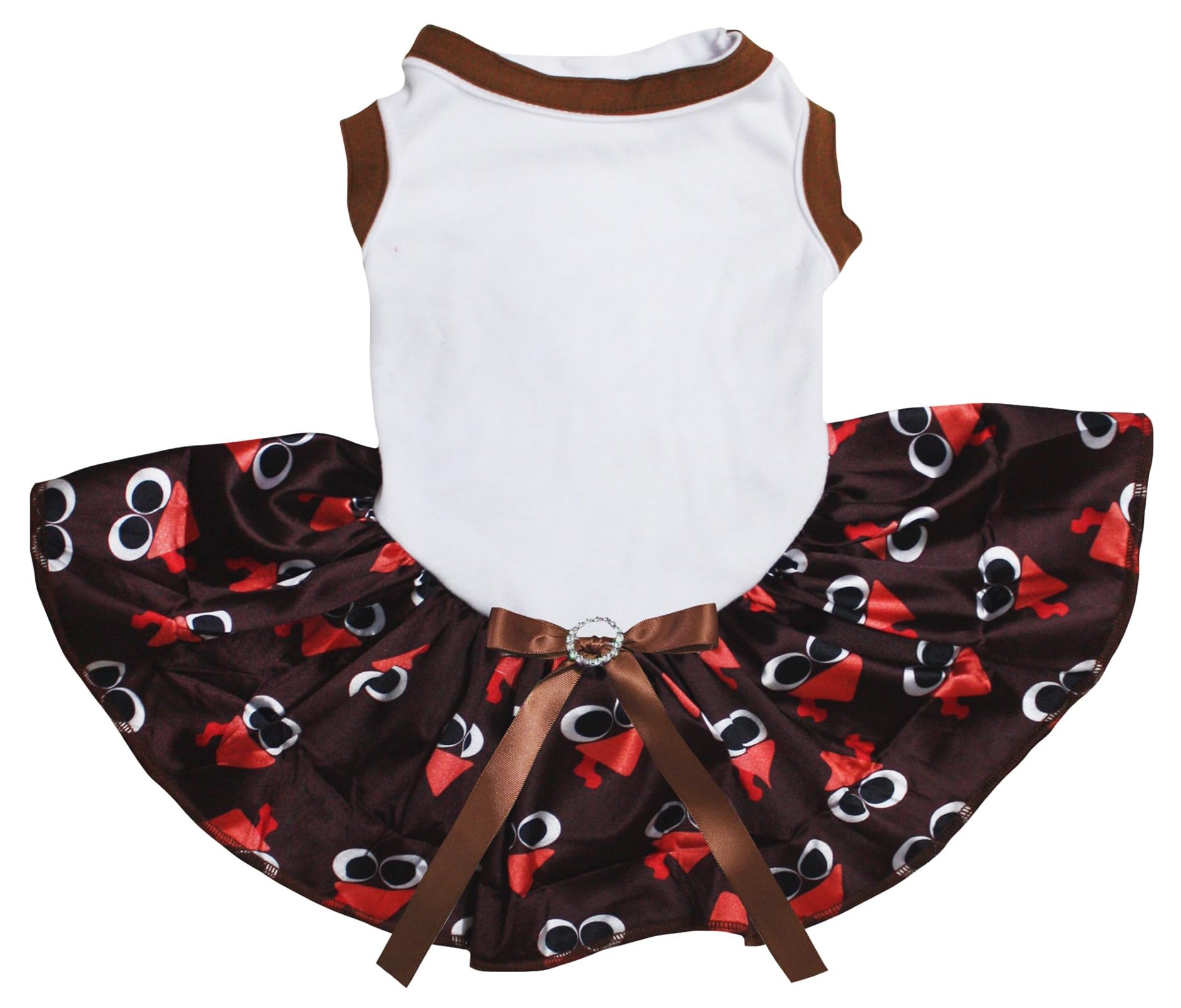 Robe pour chien Thanksgiving blanche motif dinde taille XS