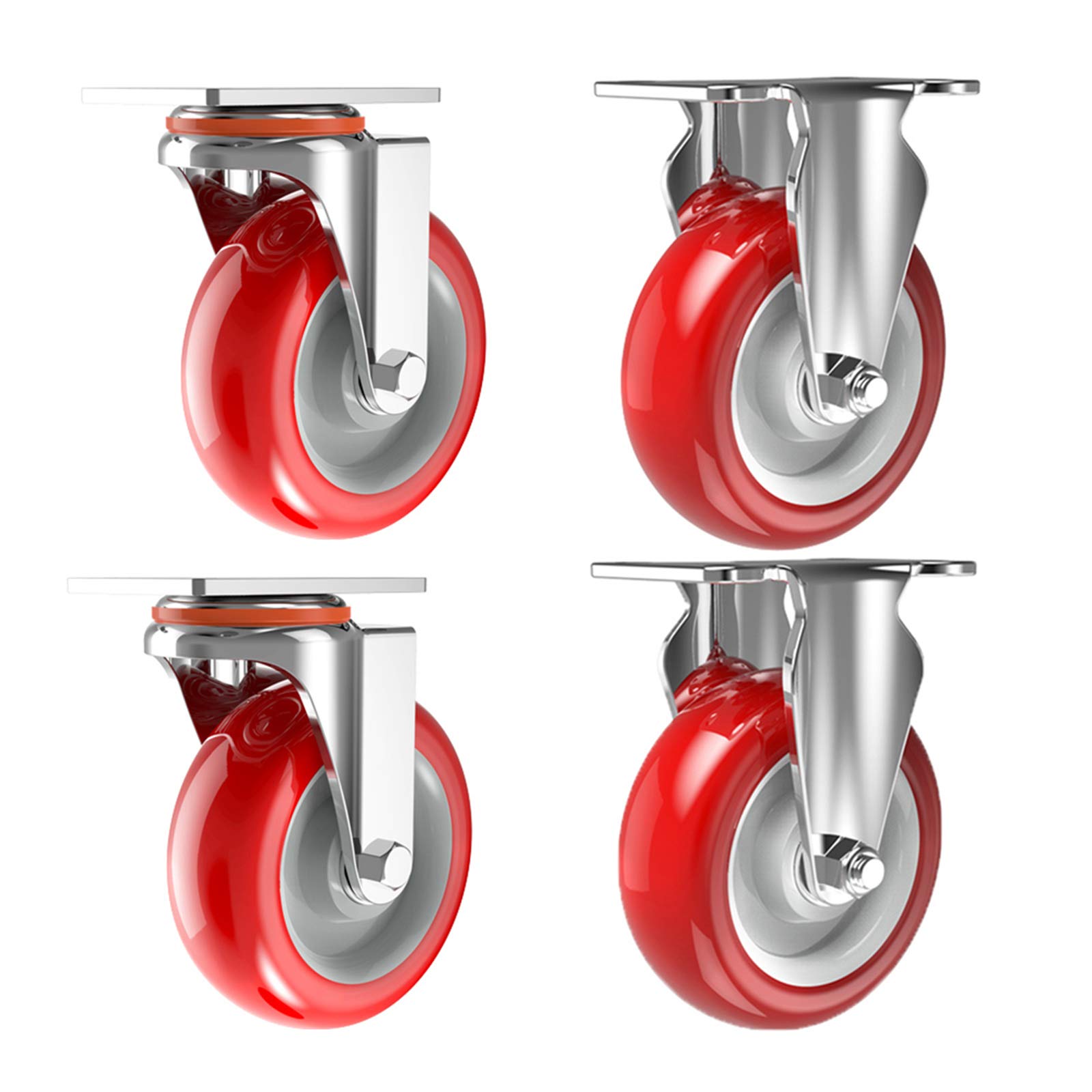 Roulettes de transport x4 robustes pour chariot de courses et meuble